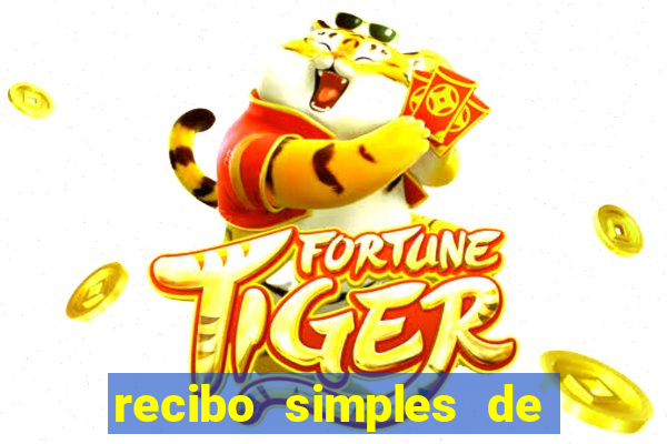 recibo simples de pagamento word